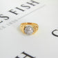 Pre-Owned 18ct Gold Two Tone Statement Orb Ring Size P