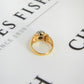 Pre-Owned 18ct Gold Two Tone Statement Orb Ring Size P