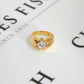 Pre-Owned 9ct Gold CZ Gypsy Dress Ring Size P