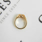 Pre-Owned 9ct Gold CZ Gypsy Dress Ring Size P