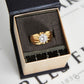 Pre-Owned 9ct Gold CZ Gypsy Dress Ring Size P