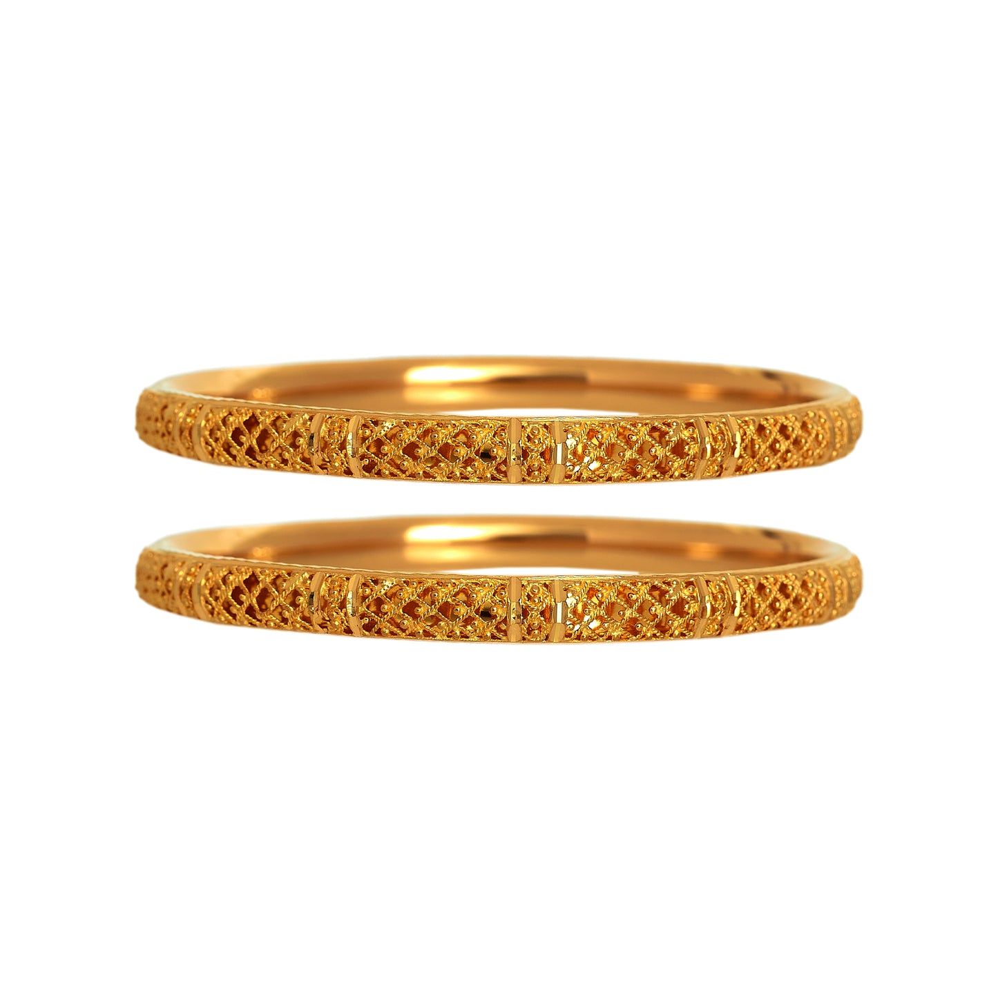 Pre-Owned 22ct Gold Set of 2 Patterned Bangles 