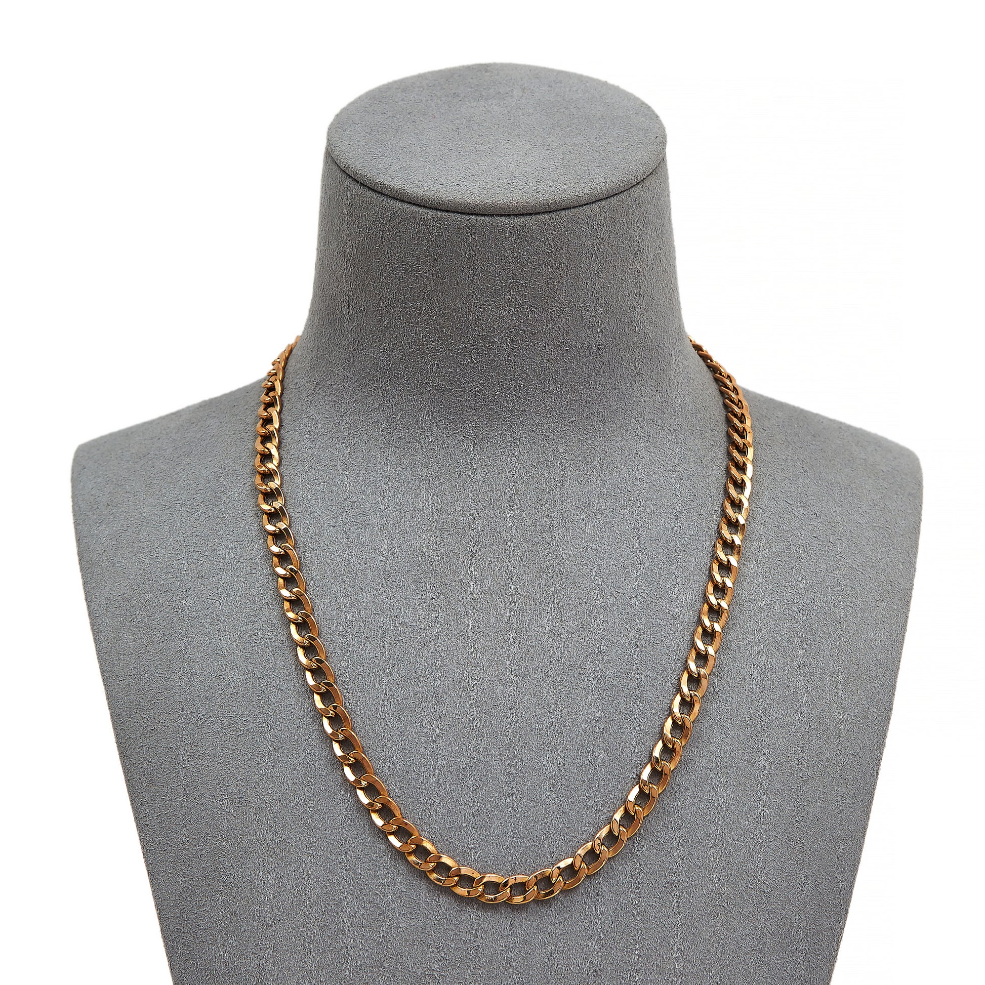 Pre-Owned 9ct Gold 6mm Curb Chain Necklace 16inch