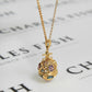 Pre-Owned 9ct Gold Amethyst & Topaz Orb Pendant Necklace