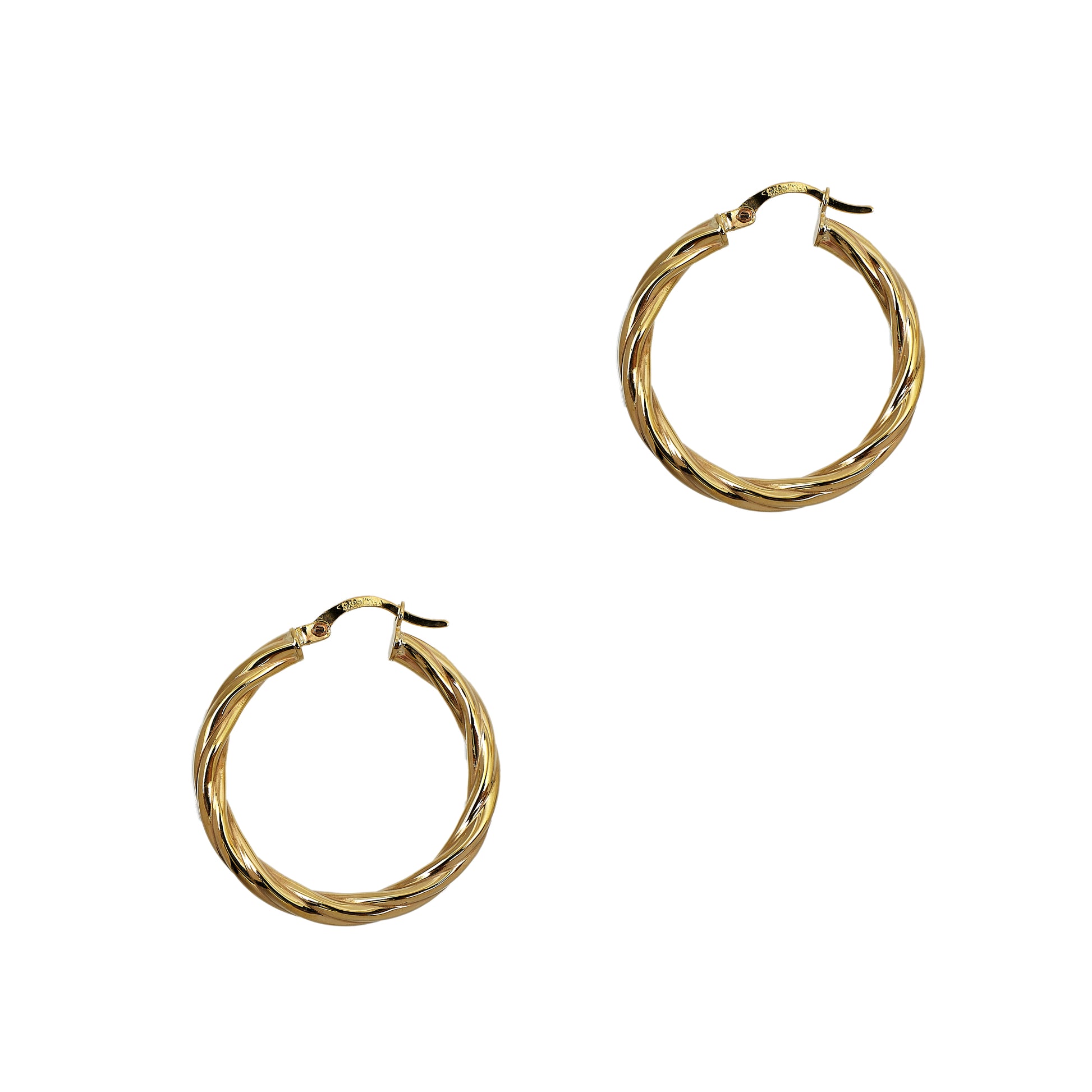 Pre-Owned 9ct Gold Twist Creole Hoop Earrings 