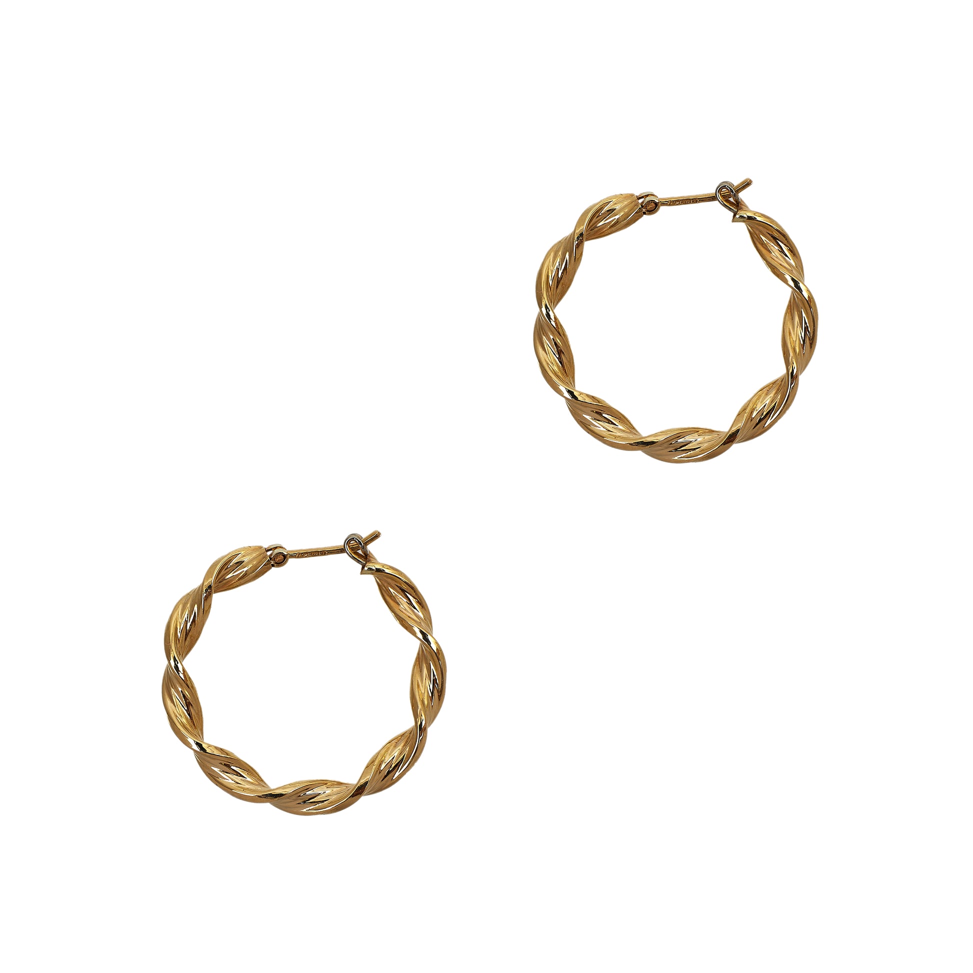 
Pre-Owned 9ct Gold Twist Hoop Creole Earrings 