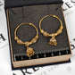 Pre-Owned 22ct Gold CZ Set Bead Tassel Hoop Earrings