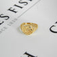 Pre-Owned 9ct Gold Engraved Horseshoe Signet Ring Size P