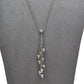 Pre-Owned 18ct White Gold Bead Drop Tassel Necklace