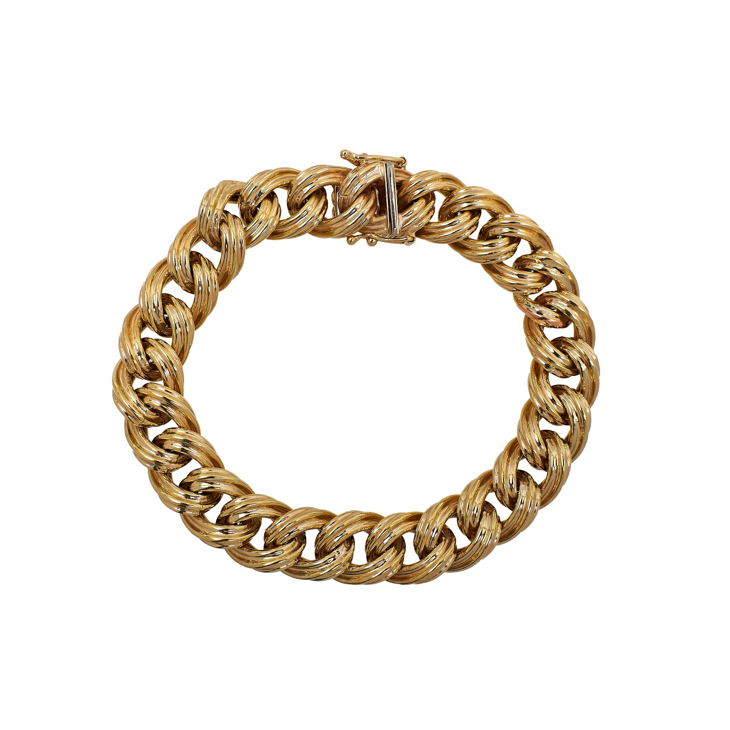 Pre-Owned 9ct Gold Oversized Curb Bracelet - 8.5 inches