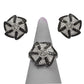 Pre-Owned 14ct White Gold Diamond Hexagon Ring & Earrings Set