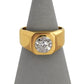 Pre-Owned 18ct Gold Octagonal CZ Set Signet Ring Size M