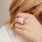 Pre-Owned 18ct White Gold Diamond & Pink Opal Clover Ring