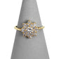 Pre-Owned 9ct Gold CZ Flower Cocktail Ring Size N