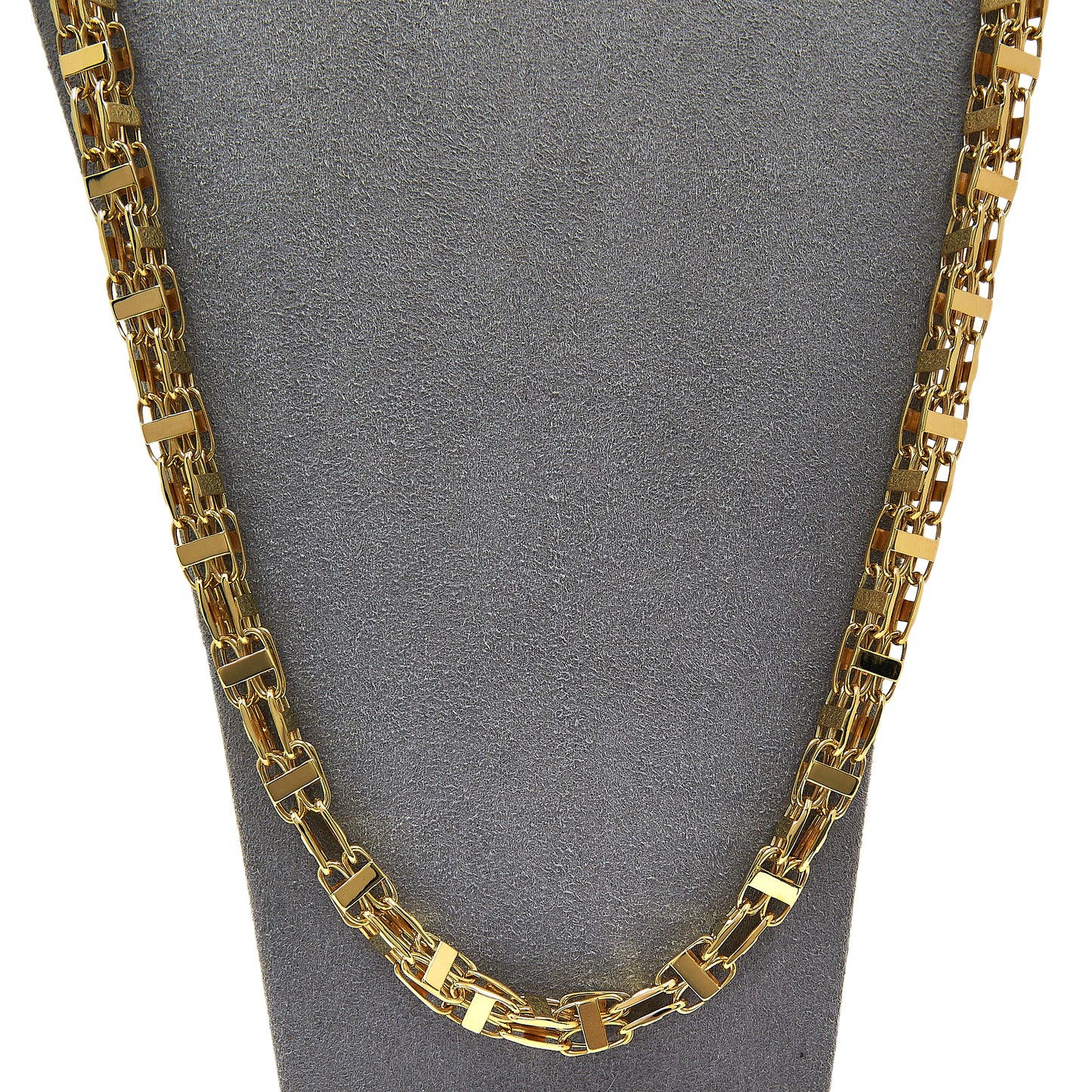 Pre-Owned 9ct Gold Statement Square Link Chain Necklace