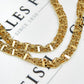 Pre-Owned 9ct Gold Statement Square Link Chain Necklace