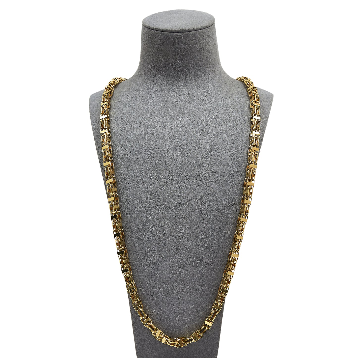 Pre-Owned 9ct Gold Statement Square Link Chain Necklace 