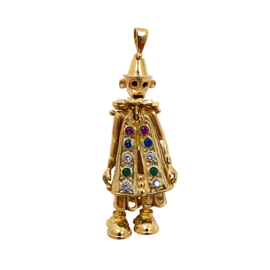  Pre-Owned 9ct Multicolour CZ Set Clown Pendant