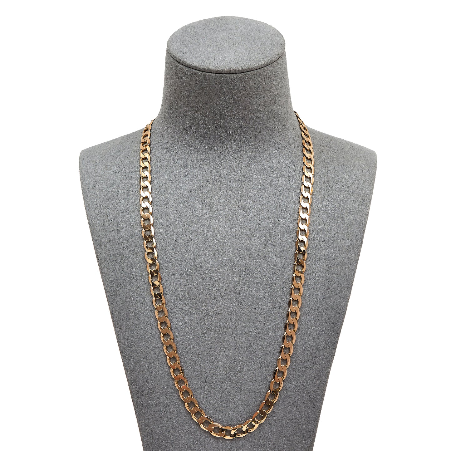 Pre-Owned 9ct Gold Curb 7mm Necklace 22inch