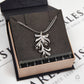 Pre-Owned 18ct White Gold CZ Spray Leaf Design Necklace