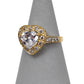 Pre-Owned 9ct Gold Cubic Zirconia Heart Halo