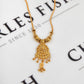 Pre-Owned 22ct Gold Flower Tassel Pendant Necklace 16inch