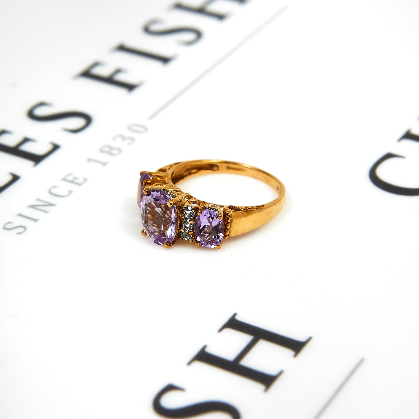 Pre-Owned 9ct Gold Amethyst & Tanzanite Dress Ring