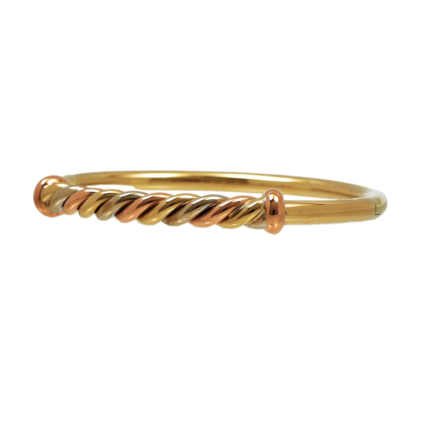 Pre-Owned 9ct Gold Multi Tone Twist Bangle