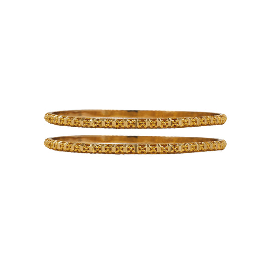 Pre-Owned 22ct Gold Patterned Bangles Set Of 2