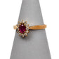 Pre-Owned 9ct Gold Ruby & Diamond Ring Size O