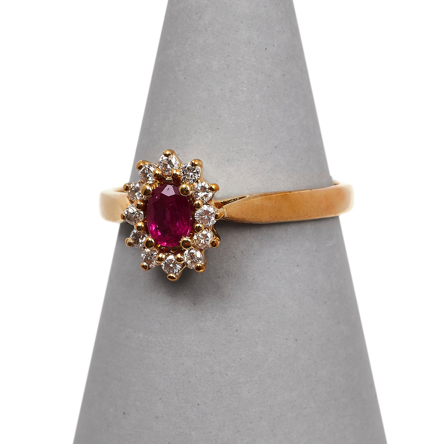 Pre-Owned 9ct Gold Ruby & Diamond Ring Size O