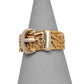 Pre-Owned 9ct Gold Barked Pattern Buckle Ring