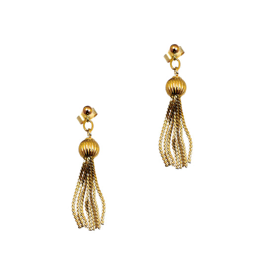 Pre-Owned 9ct Gold Tassel Drop Earrings 