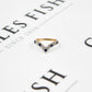 Pre-Owned 9ct Gold Sapphire & CZ Wishbone Ring