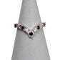 Pre-Owned 9ct Gold Sapphire & CZ Wishbone Ring