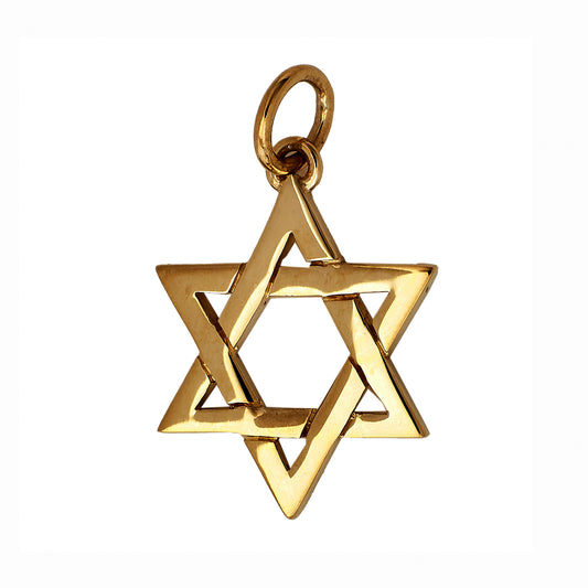 Pre-Owned 9ct Gold High Polish Star Of David Pendant 