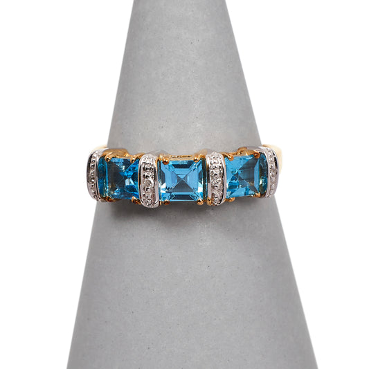 Pre-Owned Trio Topaz & Diamond Dress Ring 