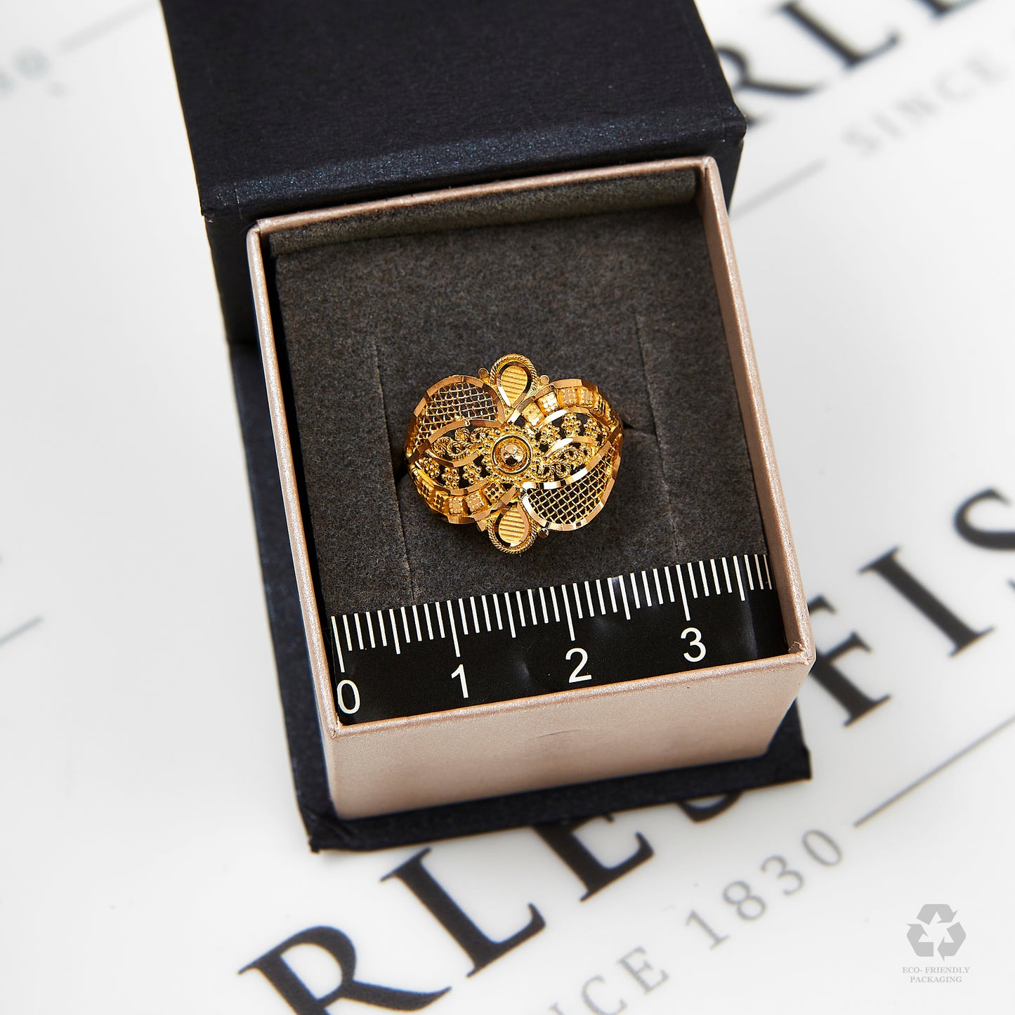 Pre-Owned 22ct Gold Filigree Floral Ring