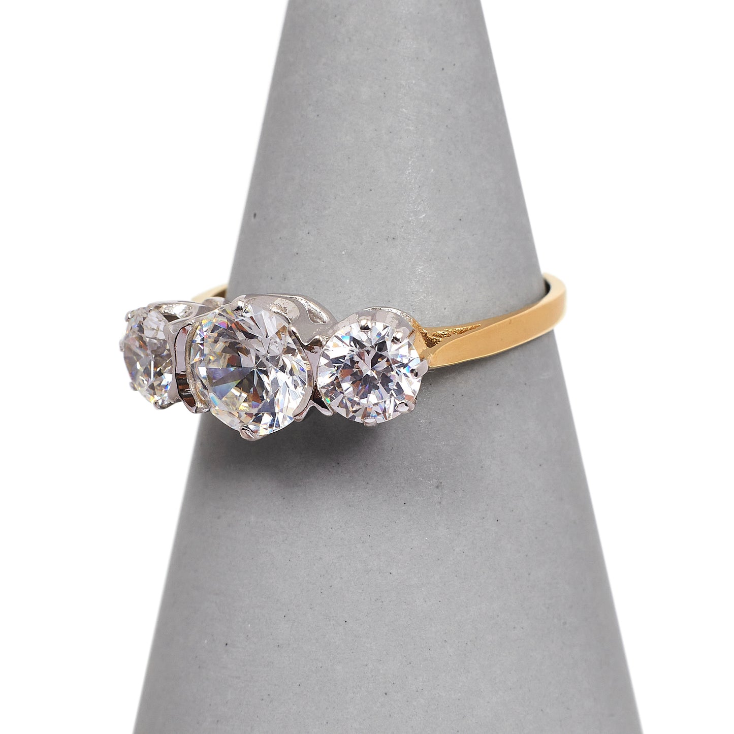 Pre-Owned 9ct Gold Triple Set CZ Dress Ring