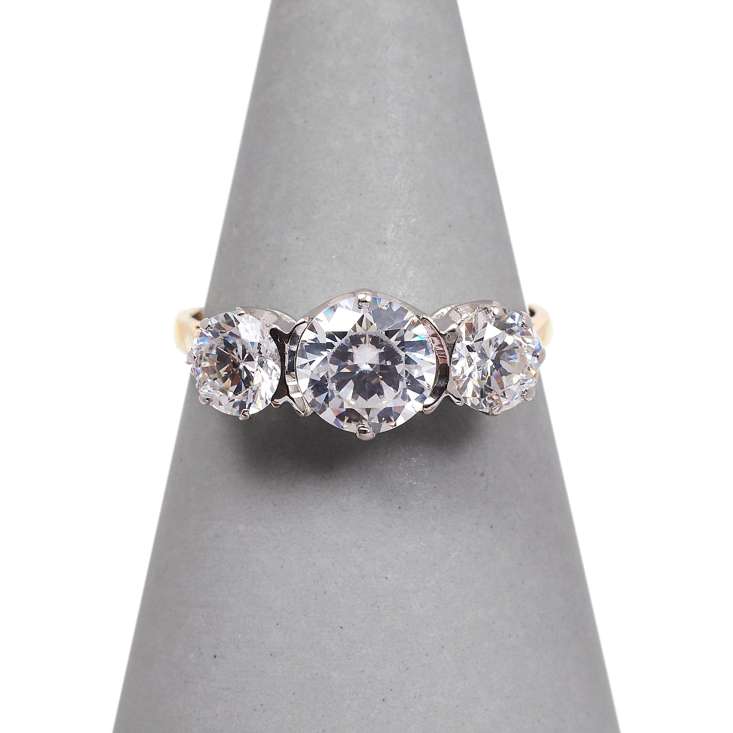 Pre-Owned 9ct Gold Triple Set CZ Dress Ring