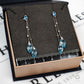 Pre-Owned 14ct White Gold Topaz & Diamond Drop Earrings