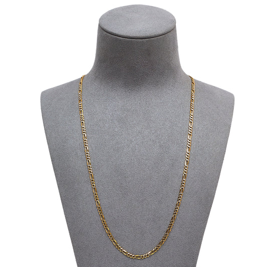 Pre-Owned 9ct Gold Two Tone Figaro Chain Necklace - 22inch