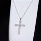 Pre-Owned 9ct White Gold & Diamond Large Cross Pendant