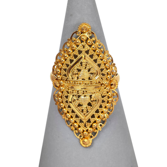 Pre-Owned 22ct Gold Filigree Long Cocktail Ring