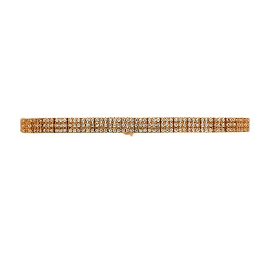 Pre-Owned 22ct Gold 3 Row CZ Set Bracelet 