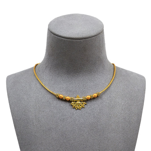 Pre-Owned 22ct Gold Fan Pendant Choker Necklace