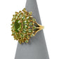 Pre-Owned 9ct Gold Oversized Peridot Cluster Ring