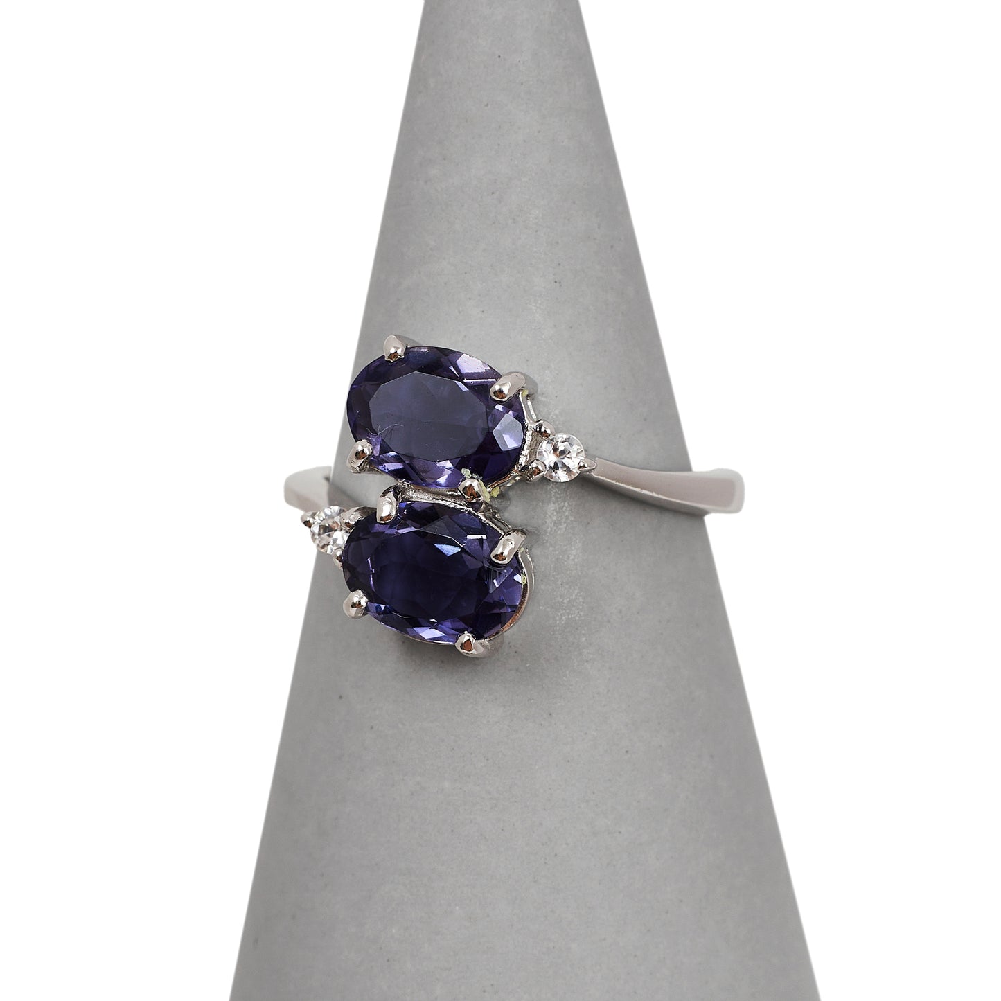 Pre-Owned 9ct White Gold Iolite & Topaz Cocktail Ring