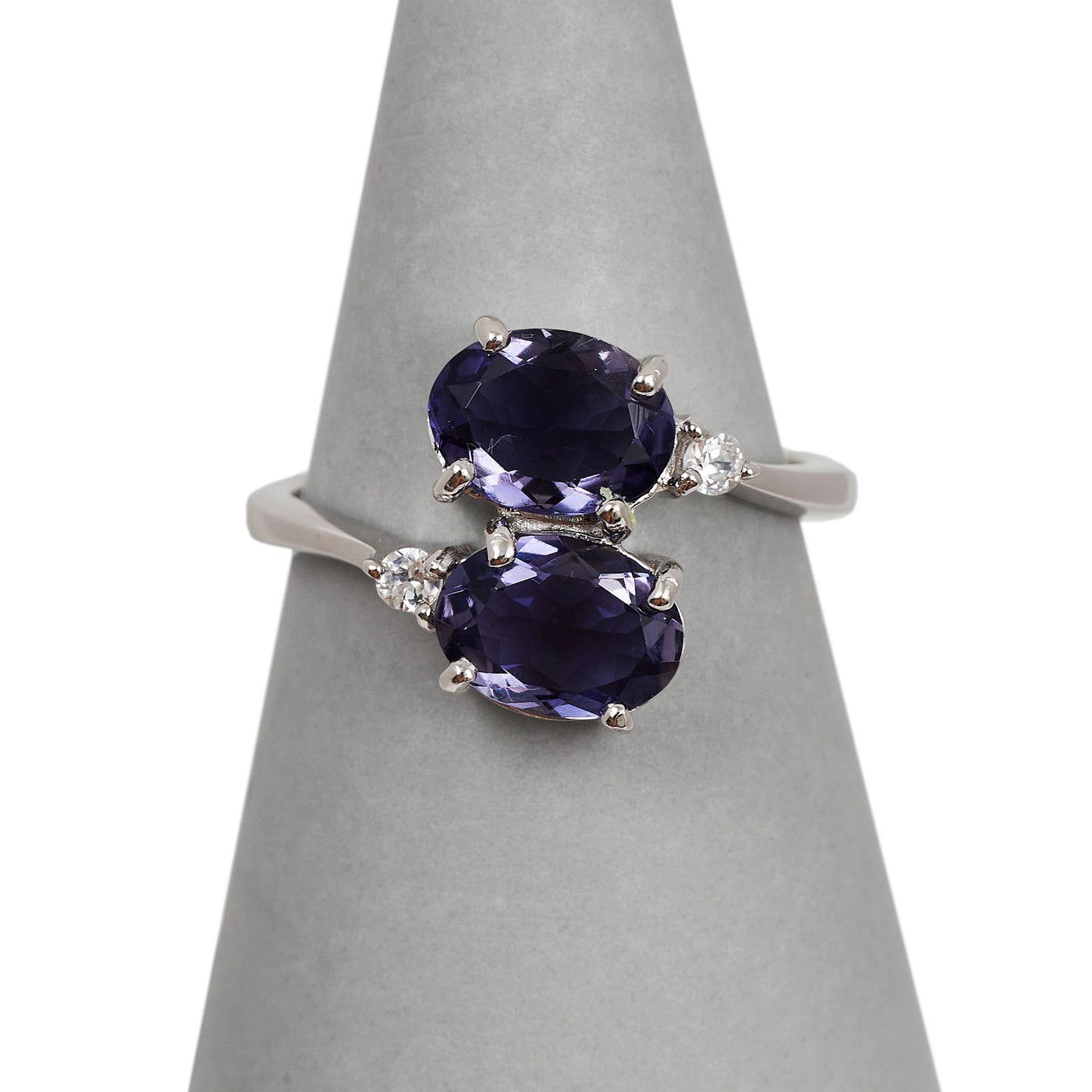 Pre-Owned 9ct White Gold Iolite & Topaz Cocktail Ring