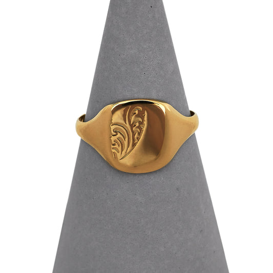 Pre-Owned 9ct Gold Square Signet Ring - Size R